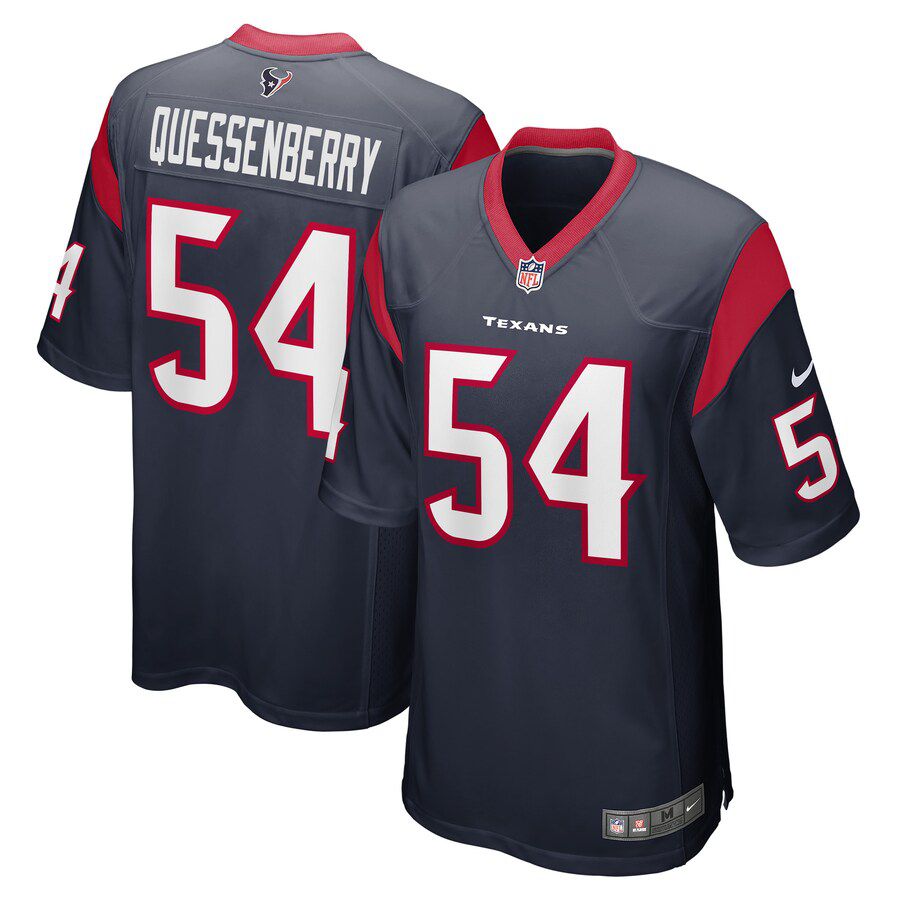 Men Houston Texans 54 Scott Quessenberry Nike Navy Game Player NFL Jersey